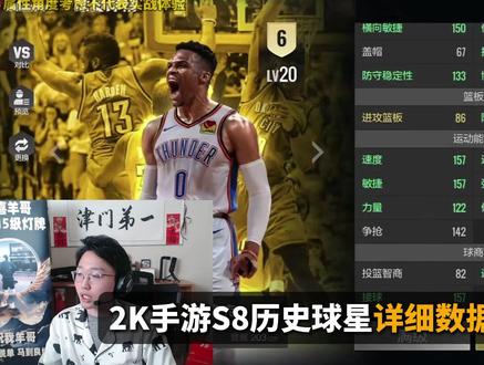 S8历史球星数据详细解析! #美职篮全明星#NBA2K手游创作者激励计划#2K手游S8赛季登峰造极#NBA2K随乐