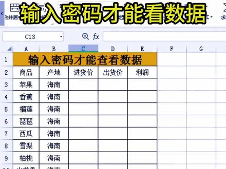 输入密码才能看数据#excel#excel技巧#办公软件#广东精英职业学院