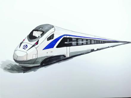 这辆车又画一遍,都来看看它到底是和谐号还是复兴号? #画火车 #高铁 #中国速度 #画画 #复兴号 #和谐号