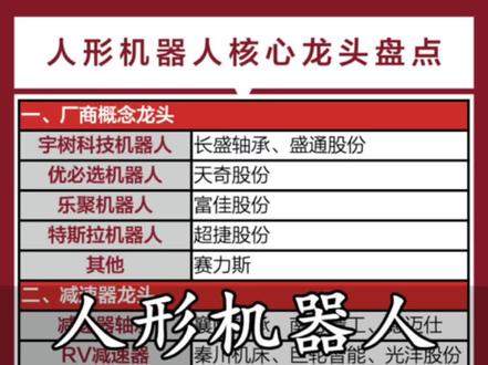 人形机器人核心龙头公司