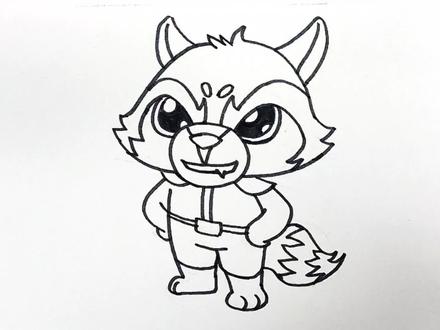 火箭浣熊 #简笔画 #儿童画 #中视频伙伴计划 #银河护卫队3 #手抄报 #简笔画教程 #卡通画 #漫威电影