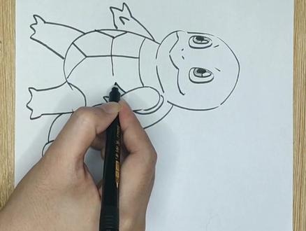 教你快速画一只杰尼龟#神奇宝贝 #宠物小精灵 #杰尼龟 #绘画教程 #儿童美术