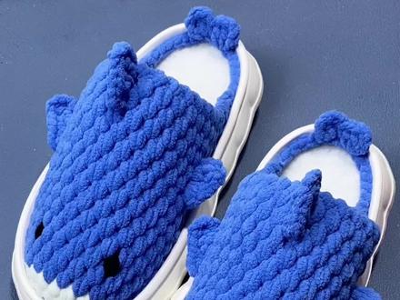 #手工diy #冰条钩鞋教程 小鲨鱼拖鞋教程来咯