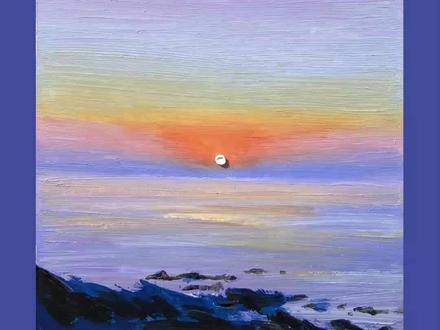 马卡龙色系画个粉丝投稿的小风景#油画棒风景画 #油画棒风景画教程 #油画棒入门教程 #零基础学画画 #抖出我的艺术 @DOU+小助手