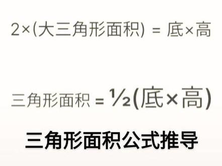 动画演示三角形面积公式推导过程。#数学思维 #小学数学