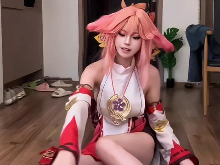 完,雷神没中 #八重神子cos #雷电将军cos #门牙战神 #中奖概率倍儿高