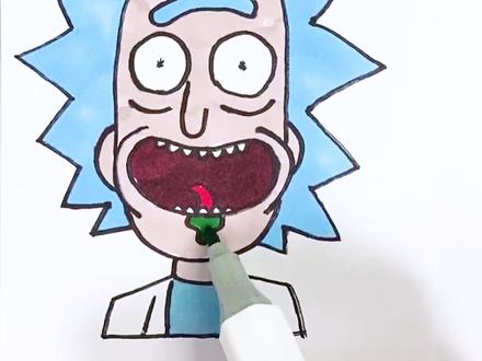 这个画的是谁啊,知道的评论区见#简笔画 #简笔画教程 #一起学画画 #瑞克和莫蒂 #马克笔