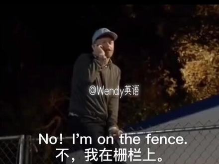 fence:栅栏,on the fence有两层意思哦
