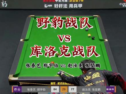 张泰艺郑宇伯103:115惜败,赵汝亮张堃鹏逆风翻盘晋级8强,台球巅峰对决落幕!#野豹战队#库洛克战队#决金中式九球#台球