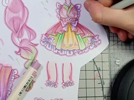 只有衣服满意的可动纸片人长什么样子#手绘 #鬼灭之刃 #甘露寺蜜璃 #可动纸片人 #画画