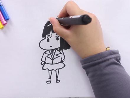 怎么画蜡笔小新里的小爱