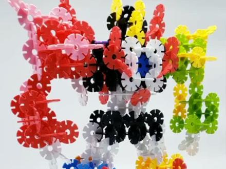 雪花片 百兽王攻略6 黄色蓝色雄狮变身#雪花片 #玩具