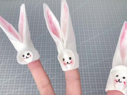 一张纸巾做可爱的小兔子! #手工diy #手工