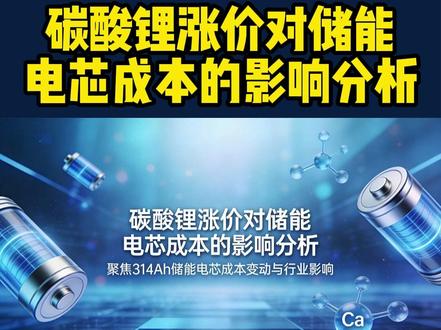 深度分析碳酸锂涨价对储能电芯成本的影响! #储能 #碳酸锂 #电池 #新能源 #热点