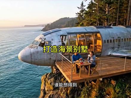 果真高手在民间呀,夫妻俩居然将废弃的飞机改造成豪华的海景别墅#动手能力 #海景别墅 #高手在民间 #手工diy