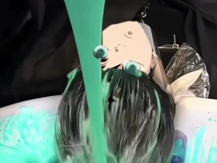 染到了无一郎渐变发色😍💚#鬼灭之刃#时透无一郎 #巴黎画染