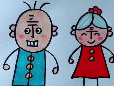 丁老头和丁老太 #儿童简笔画 #简笔画教程