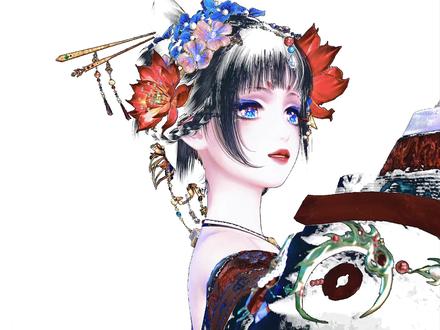 一个彩墨风暖暖的教程(点位参数后期) #无限暖暖 #无限暖暖九色万相生