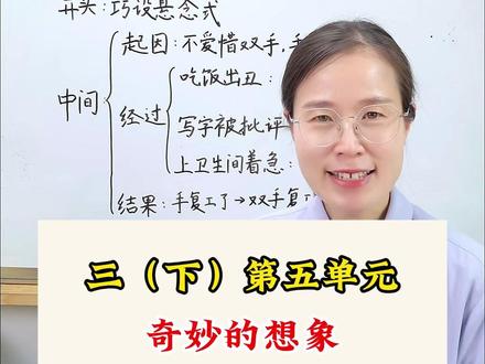 三(下)第五单元:奇妙的想象,邓邓老师一个视频带你搞定 #小学作文 #作文 #作文素材 #作文范文