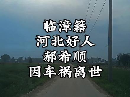 临漳籍“河北好人”郝希顺因车祸离世#临漳 #临漳县