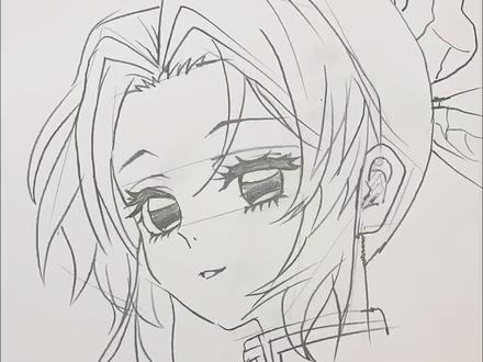 用线框一框,教你画一个蝴蝶忍#鬼灭之刃 #蝴蝶忍 #动漫 #二次元绘画 #绘画教程分享