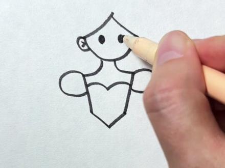 小公主这样画简单又漂亮#简笔画#简笔画教程#画小公主#创意儿童画