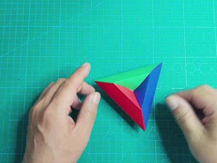 很强的立体效果三角形 冲击我们的视觉系统 详细折纸教程 #立体三角形 #立方体 #多面体 #折纸教程#手工制作