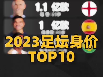 2023足坛身价TOP10 !#罗德里戈#佩德里#福登#穆西亚拉#奥斯梅恩#萨卡 #贝林厄姆 #维尼修斯#姆巴佩 #哈兰德