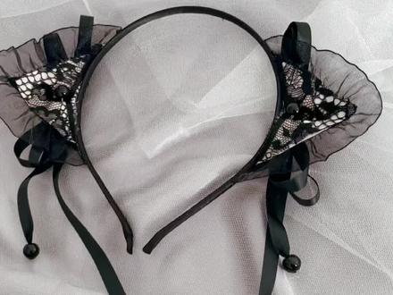 蕾丝猫咪耳发箍,可爱的猫儿融入蕾丝的元素,多了性感和温柔。制作教程很简单哦!#手工diy #头饰发饰 #手工 #手工diy #发饰 #蝴蝶结 #创意 #少女心 #发夹 #网红饰品 #头饰发饰 #发饰教程