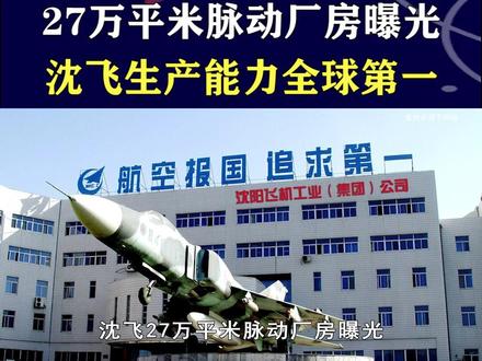 27万平米脉动厂房曝光,沈飞生产能力全球第一 #抖音热评