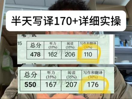 实战演示2:半天7篇作文,4篇翻译 写译160-170真的不是一件很难的事#四级 #六级 #四六级 #四六级考试 #四六级作文