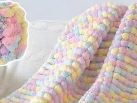 双色盖毯,围巾,坐垫教程分享#diy #球球盖毯教程 #毯子编织 #围巾