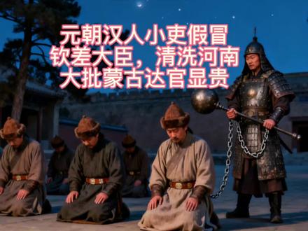 元朝汉人小吏冒充钦差大臣,清洗河南的蒙古达官显贵。 #元朝历史#历史故事