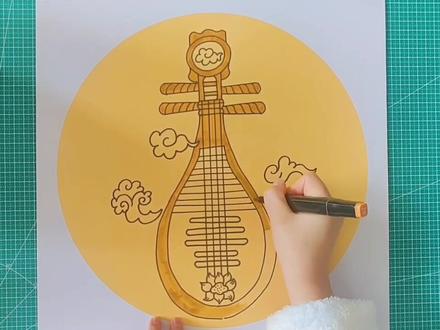 瓜瓜教你画琵琶@DOU+小助手 #创意美术