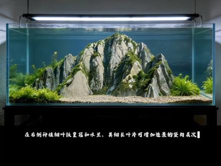 #热门话题 #鱼缸造景 #溪流缸 #溪流缸造景 #养鱼日记 以青龙石模拟山峦峰林的立体骨架,搭配阴性水草还原山野植被的生机,通过空间层次营造出自然山水意境,溪流缸造景推荐