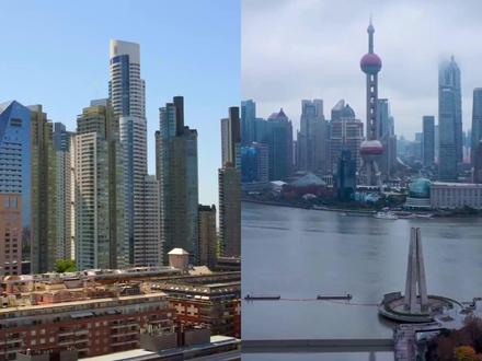 航拍阿根廷最大城市布宜诺斯艾利斯和中国上海, 城建差距太大了 #阿根廷 #上海 #城建 #航拍
