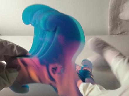 蓝色镭射浪漫灯笼#镭射 #手工 #荧光 #儿童玩具 #灯笼