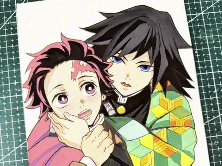 义炭是不是很冷门 #手绘 #灶门炭治郎 #义勇#梅森尼斯丙烯马克笔 #鬼灭之刃