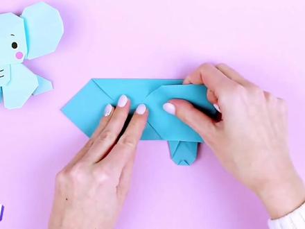 亲子手工折纸DIY小动物大象折纸教程#折纸 #手工 #手工diy #折纸教程 #我要上热门