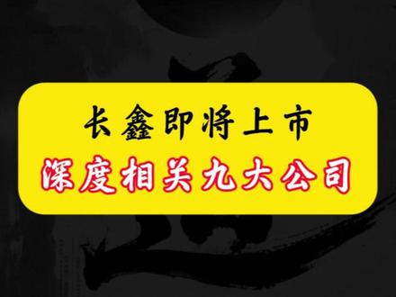 长鑫即将上市 深度相关九大公司 #财经 #股票 #股民 #存储 #存储芯片