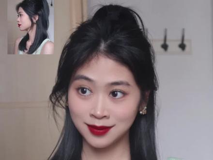 2分钟扎个显头小的直发半扎高马尾吧❤️#简单好看发型 #半扎高马尾 #扁头