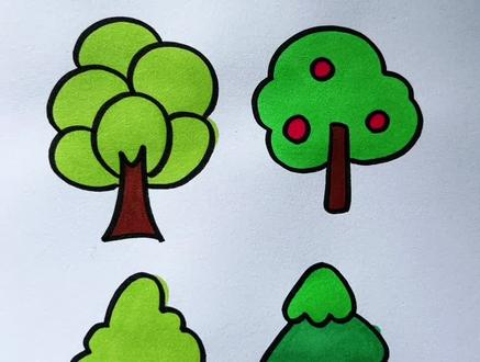六种树的画法 #儿童简笔画 #简笔画教程