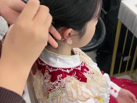 秀禾服马面裙造型教程#新娘发型教程