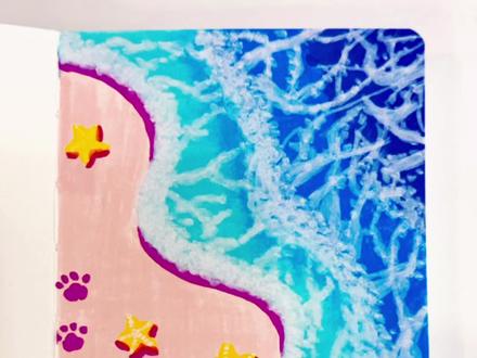 零基础如何画一幅粉色沙滩巨作!随便一画咱就成了!糊弄学上线!临摹:阿秋秋今天画画了吗 #跟着抖音学画画 #丙烯马克笔绘画 #零基础学画画 #绘画教程 #沙滩风景画