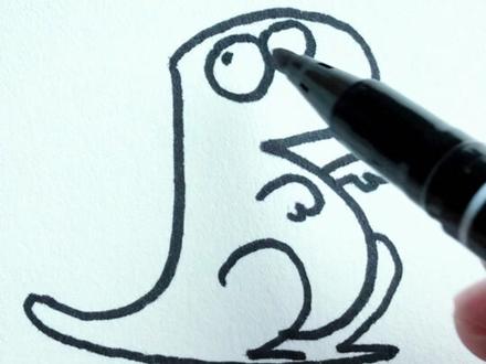 画一只凶狠的霸王龙#一学就会的简笔画 #恐龙简笔画