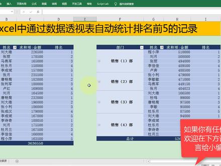 Excel中通过数据透视表自动统计排名前5的记录,简单到没朋友! #excel #excel技巧