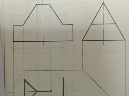 补画三棱柱被截切后的俯视图(二)