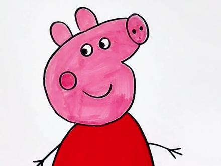 哇塞🤩,我的小猪佩奇🐷太好看啦,女儿画的一点不好看😰#脑洞大开 #亲子 #小猪佩奇 #一起学画画 #儿童创意手工