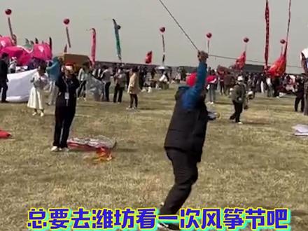 #潍坊风筝节 场面可以说十分炸裂了#山东 #潍坊 #搞笑