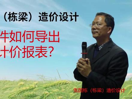 张国栋(栋梁)造价设计:用软件如何导出清单计价报表?#工程造价 #建筑工程